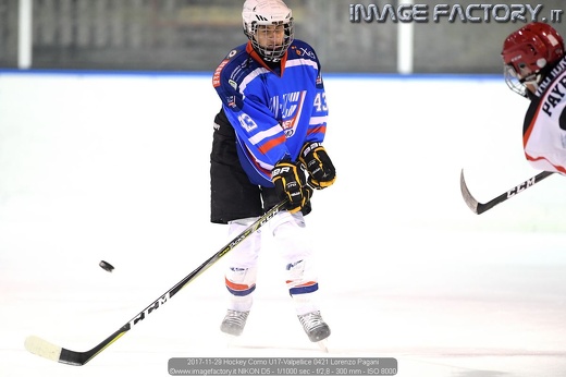 2017-11-29 Hockey Como U17-Valpellice 0421 Lorenzo Pagani